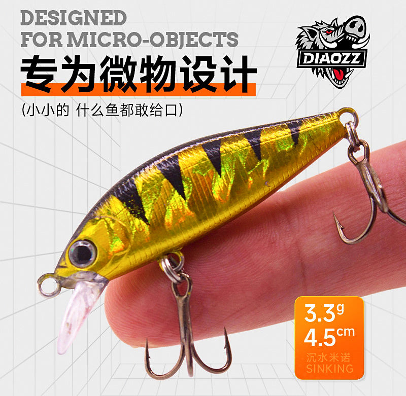Slow Sinking Mini Minnow Lure with Rattle, 3.3 g (0.12 oz) – product photo