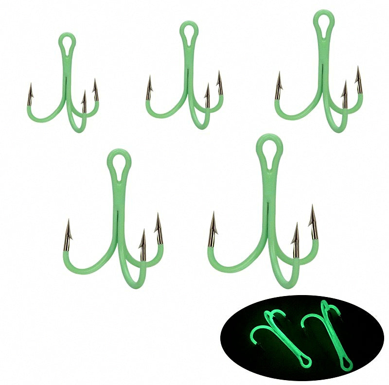 Glow Treble Hooks, Barbed, Sizes 2–10 – product photo