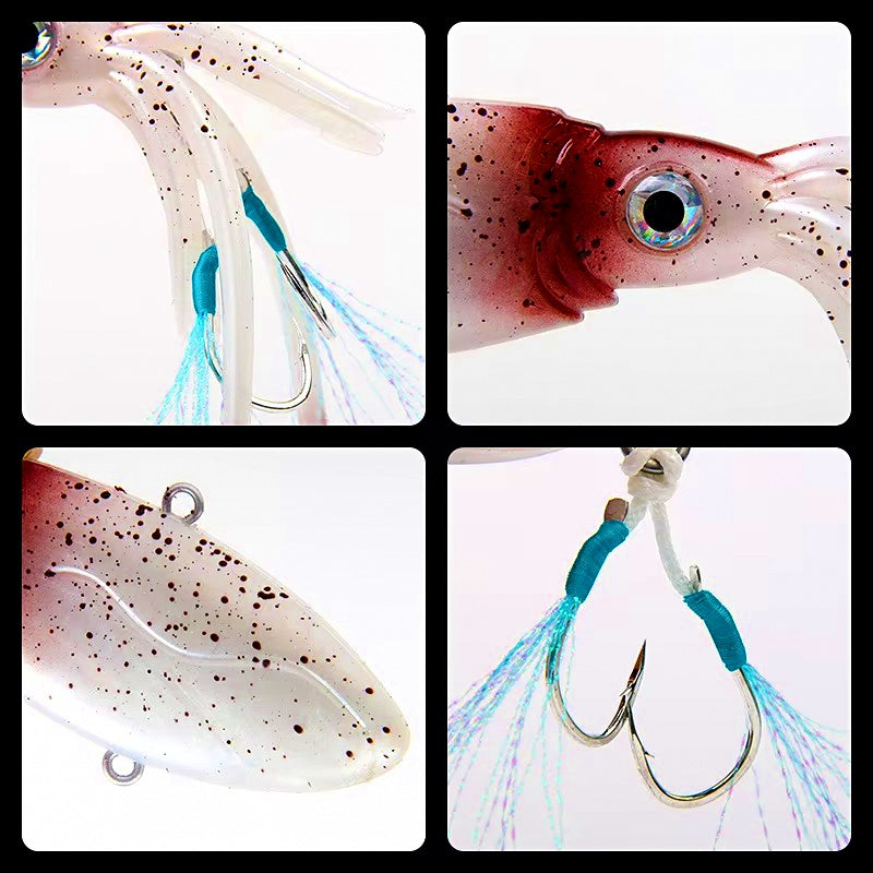 Weighted Soft Squid Lure with 3D Eyes, 90–250 g (3.2–8.8 oz) – product photo