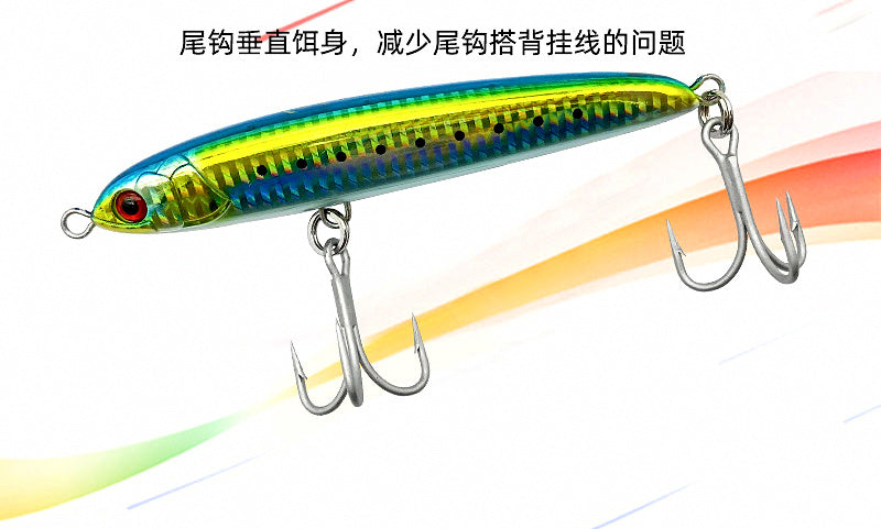 Sinking Pencil Lure, 130 mm (5.1 in) 80 g (2.8 oz), Treble Hooks – product photo