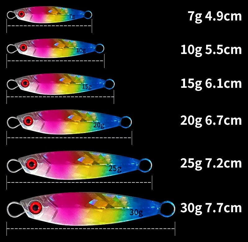 Metal Casting Jig Spoons, 7–30 g (0.25–1.06 oz), 10-Pack – product photo