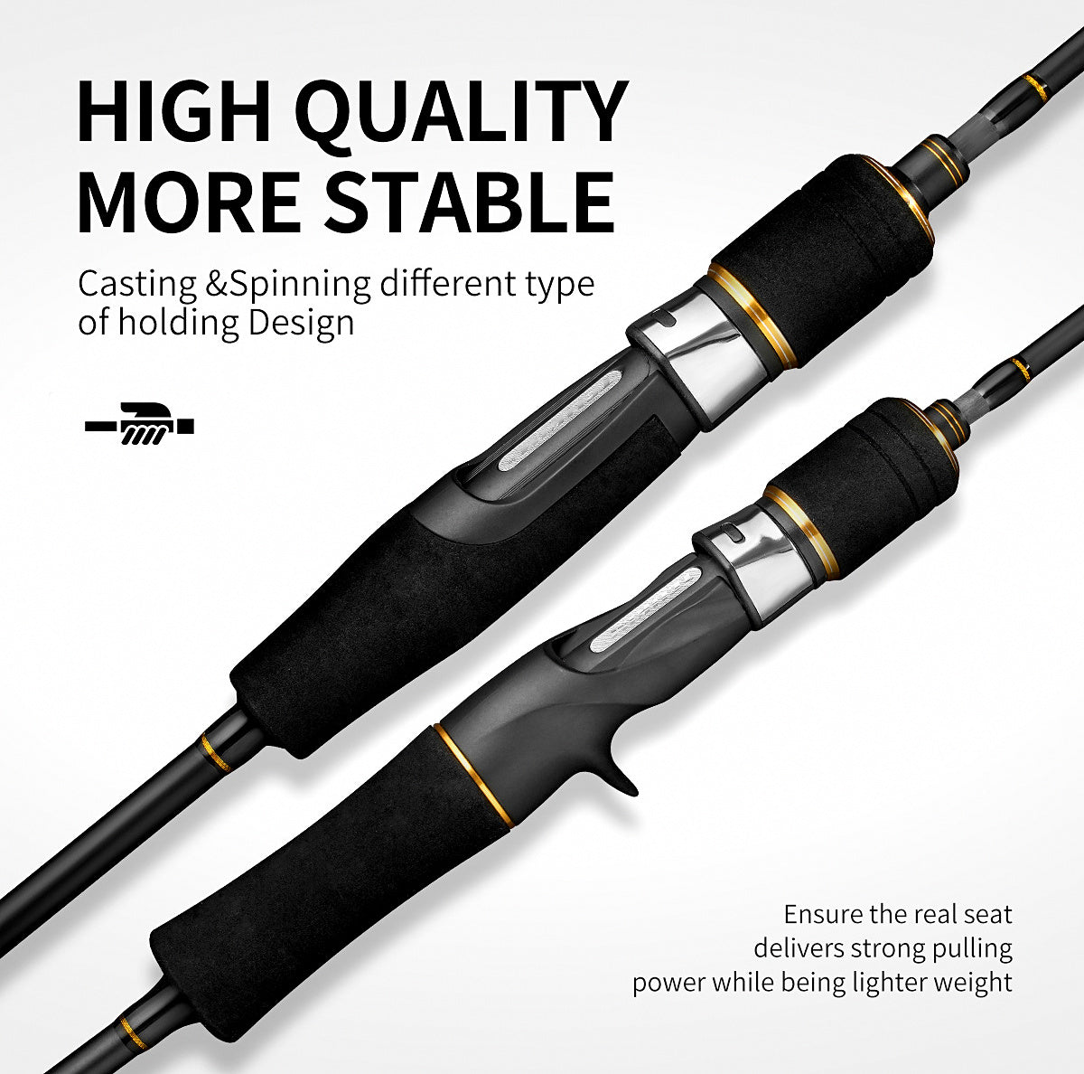 Slow Pitch Jigging Rod, Solid Carbon, 1-Piece, 1.8-1.98 m – product photo