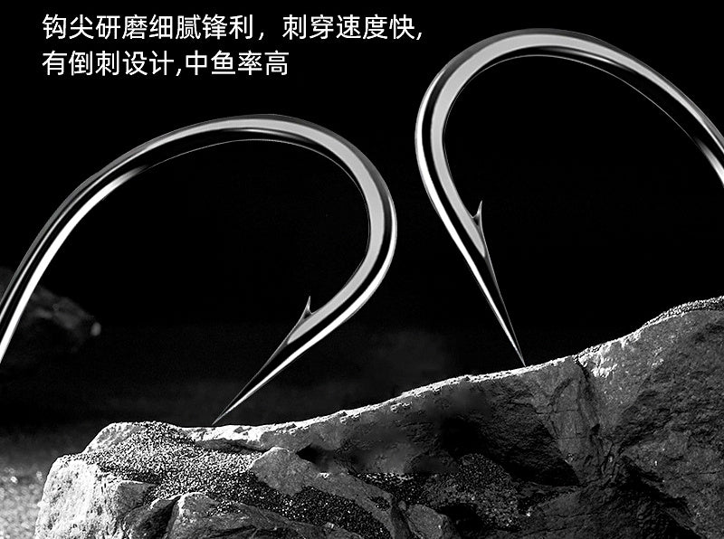 Barbed Eyed Saltwater Hook, Black Nickel, Sizes 1#–36# – product photo