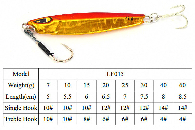 Metal Casting Jig Spoon, 15–40 g (0.5–1.4 oz) – product photo