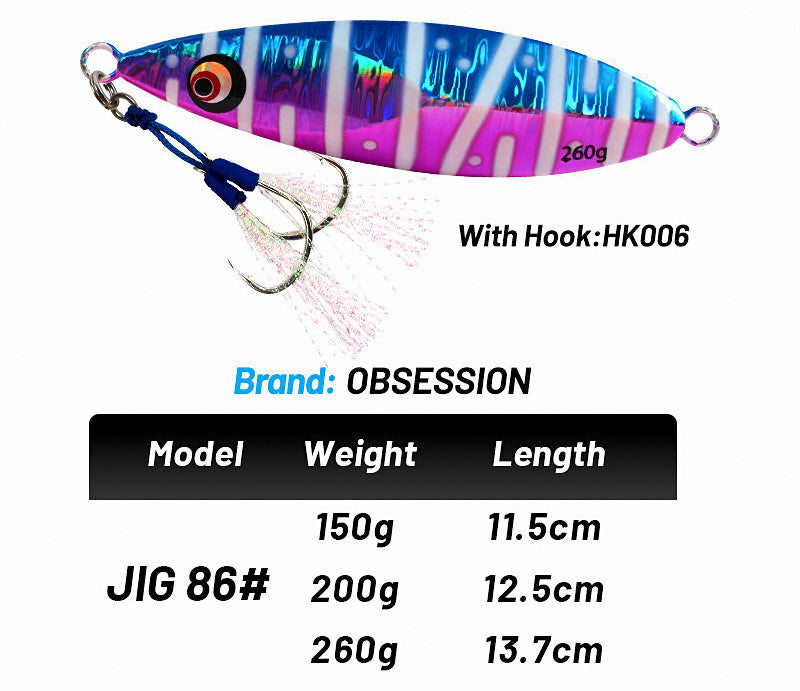 UV Glow Slow Pitch Jig, 150–200 g (5.3–7.1 oz) – product photo