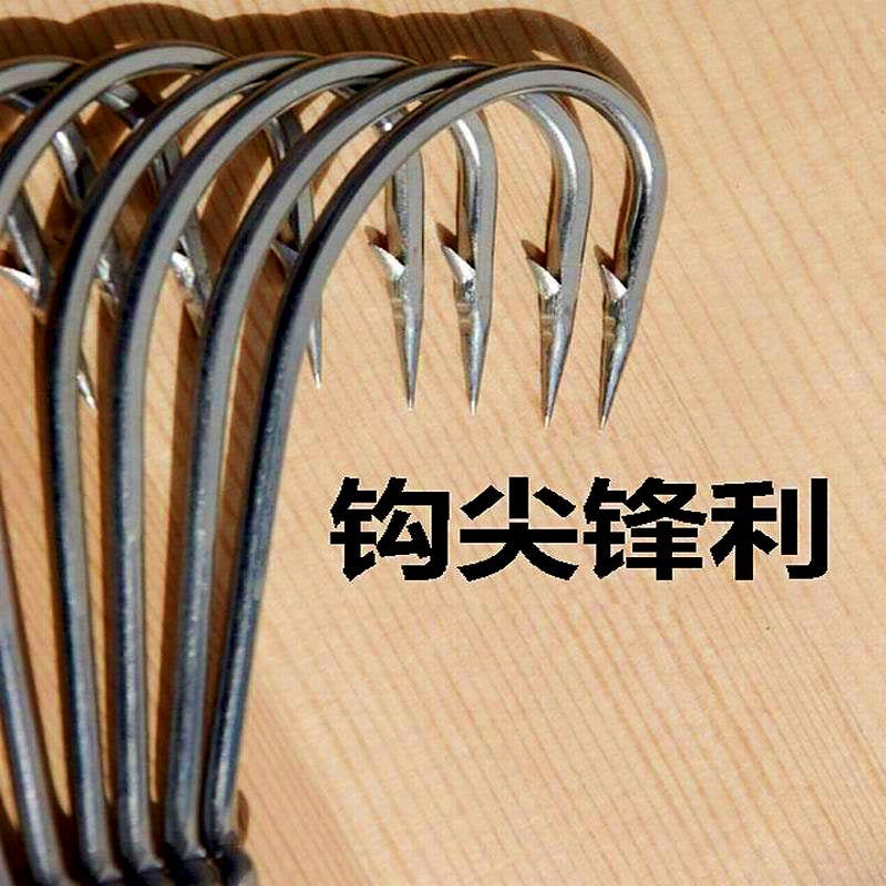 Stainless Steel Barbed Hooks, 100-Pack, Sizes 1/0–10/0 – product photo