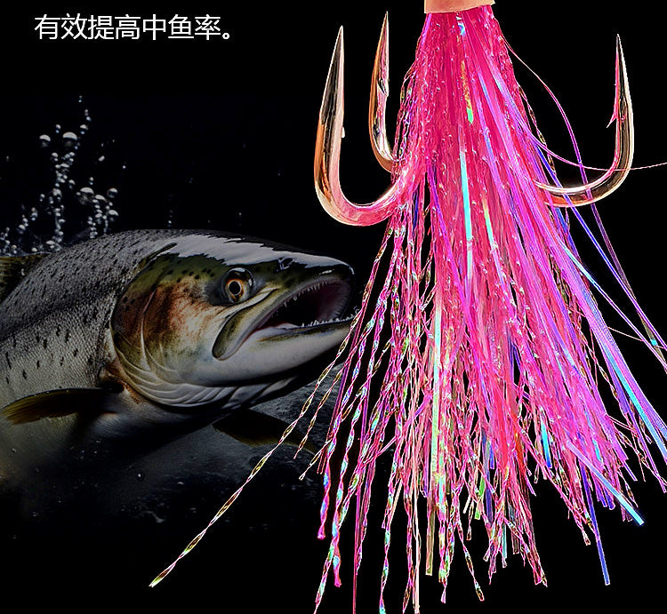 4X Treble Hooks, Sizes 4–2/0, Glow Bright Wire Colors – product photo