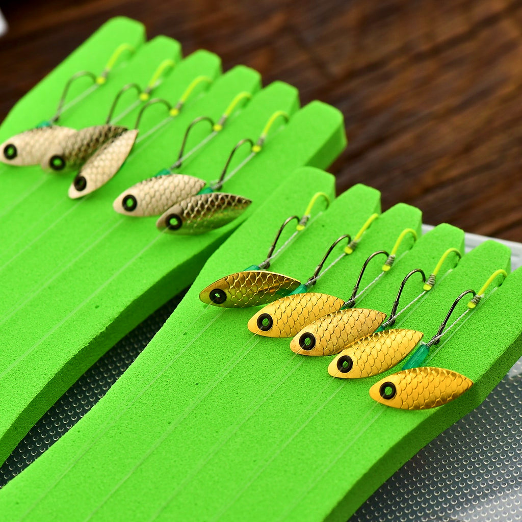 Micro Spinner Spoon Fly Lure, Double Hook, Ceramic Ring