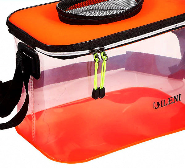 Clear EVA Live Fish Bucket with Carry Rope, 2 Sizes – product photo