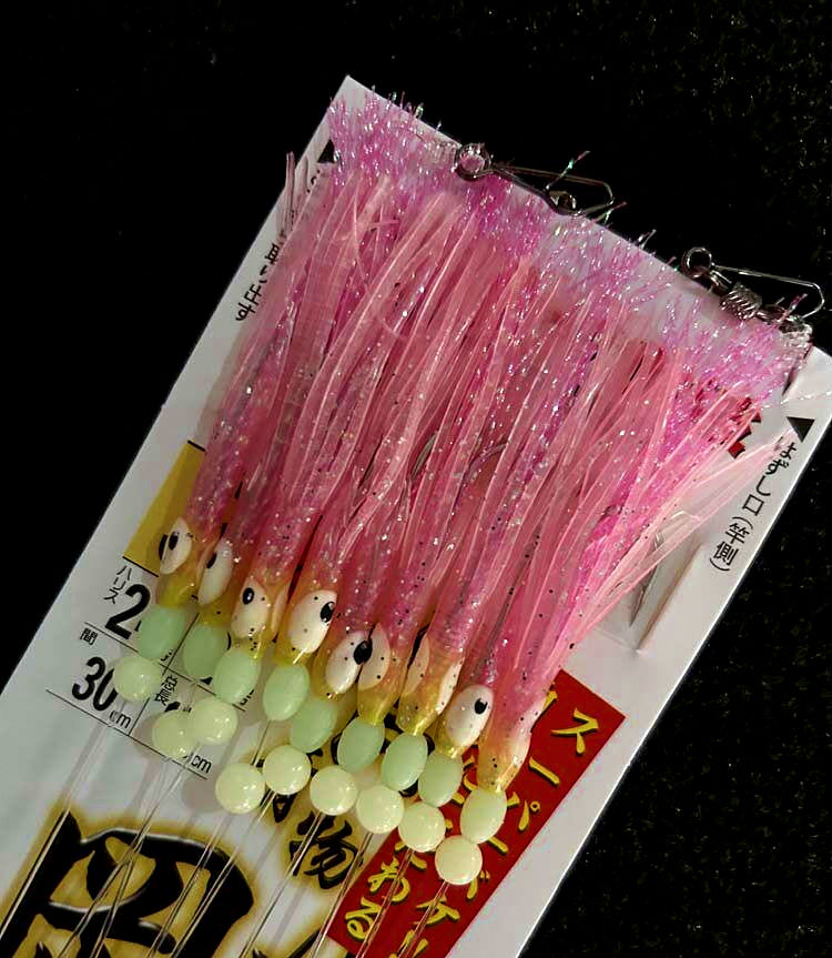 Squid-Style String Hook Rig, 9 Hooks, Size 2–4 – product photo
