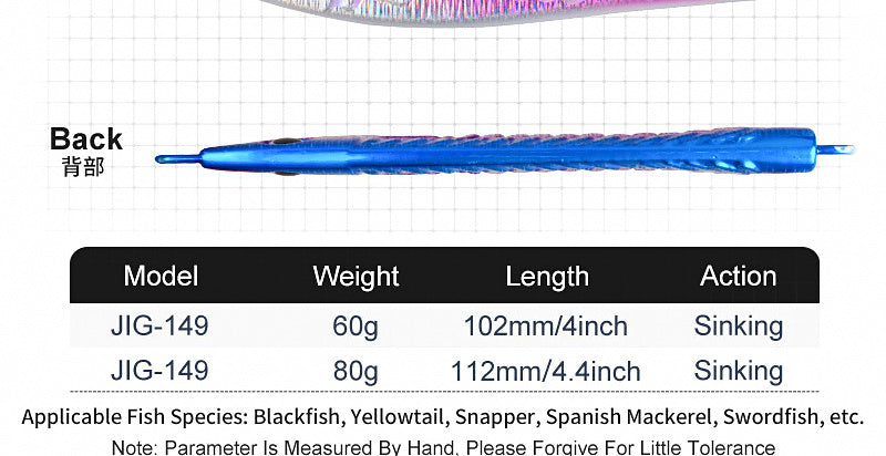 Speed Jig Metal Jig, 60 g (2.1 oz) & 80 g (2.8 oz) – product photo