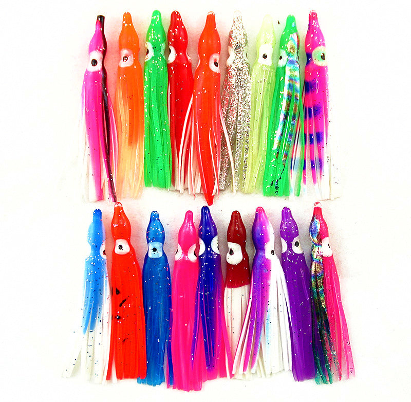 Octopus Soft Lure, Glow Mixed Colors, 4–18 cm (1.6–7.1 in) – product photo