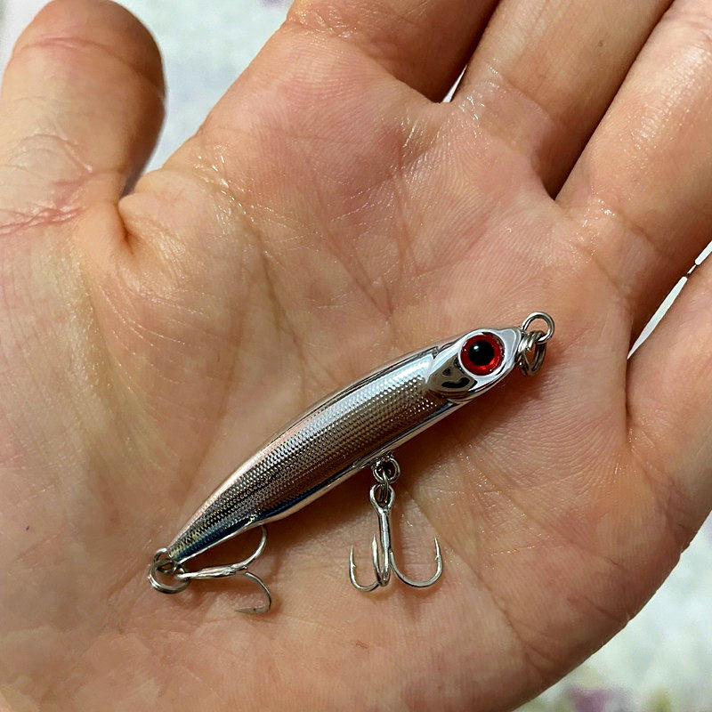 Sinking Pencil Lure, Plated Silver Minnow, 3.5–12 g (0.12–0.42 oz) – product photo