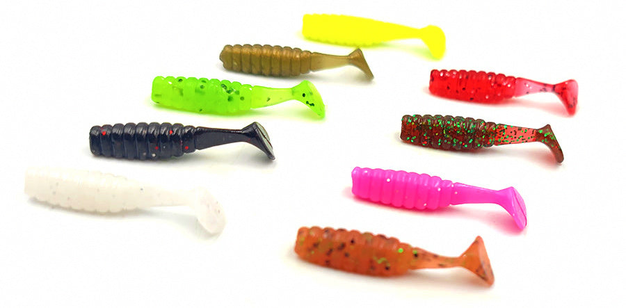 Mini T-Tail Soft Plastic Worm, 3 cm & 4 cm, 10-Pack – product photo
