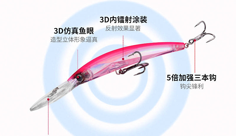 Floating Deep Diving Minnow Plug, 25 g (0.9 oz), 18 cm (7 in) – product photo