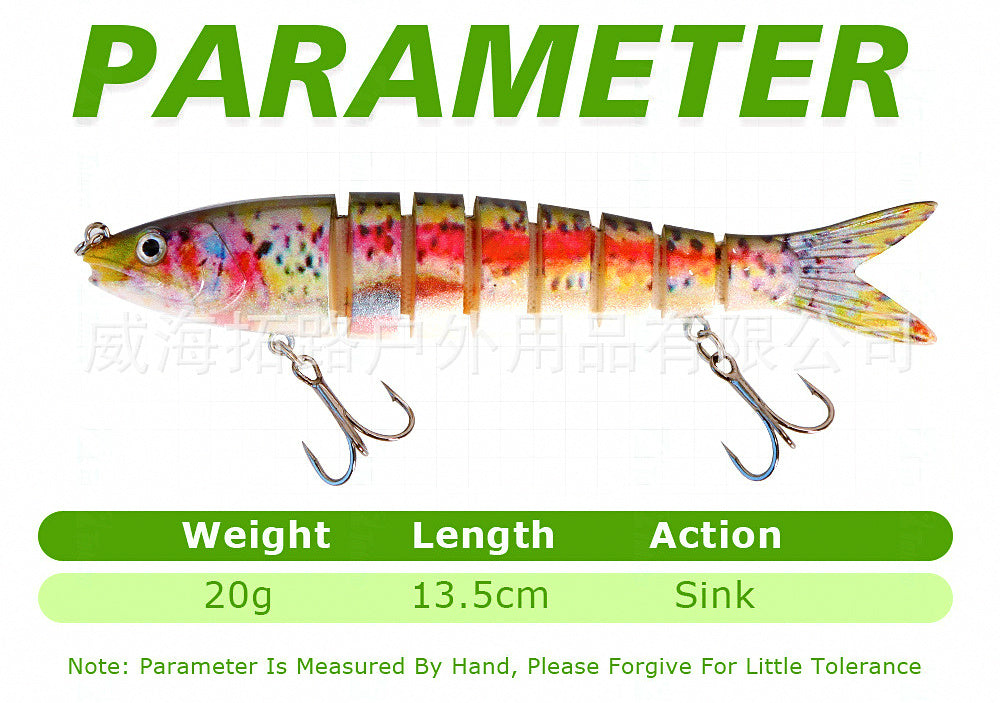 Multi-Jointed Swimbait Lure, 13.5 cm (5.3 in), 20 g (0.7 oz) – product photo