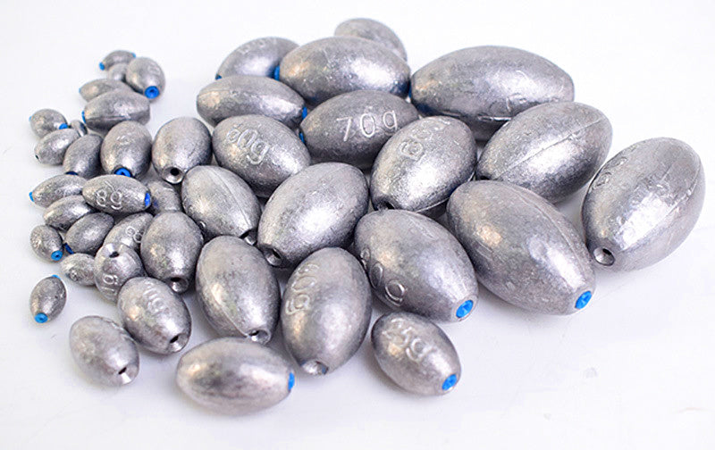 Olive Lead Sinker, Through-Hole, 0.02–10.6 oz (0.5–300 g) – product photo