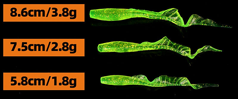 Skirted Curly Tail Grub Soft Baits, 10 Pk, 5.8–8.6 cm (2.3–3.4 in) – product photo
