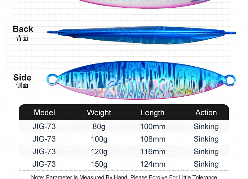 Slow Pitch Jig, 80–150 g (2.8–5.3 oz), Glow UV – product photo