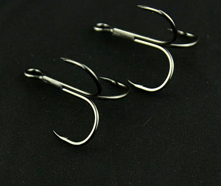 Barbed Treble Hook, Black or Matte, Sizes 10 to 3/0 – product photo