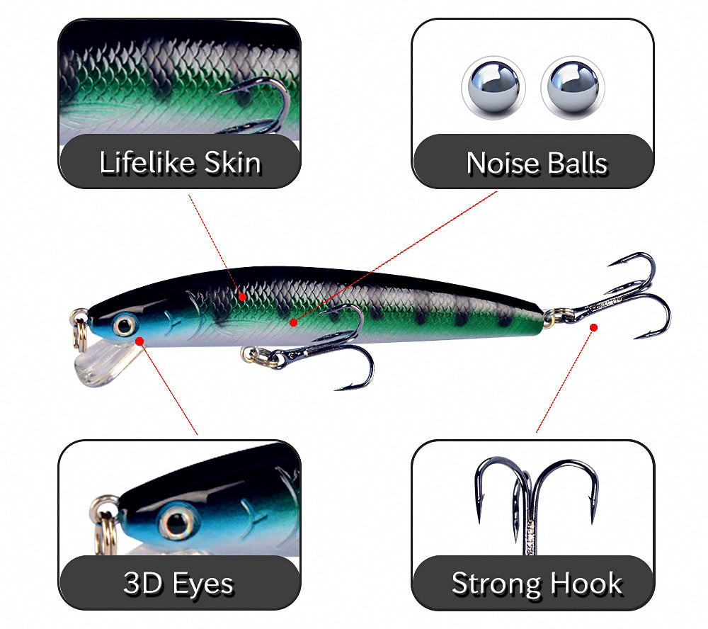 Floating Pencil Minnow Lure, 9.5 cm (3.7 in), 8.5 g (0.3 oz) – product photo