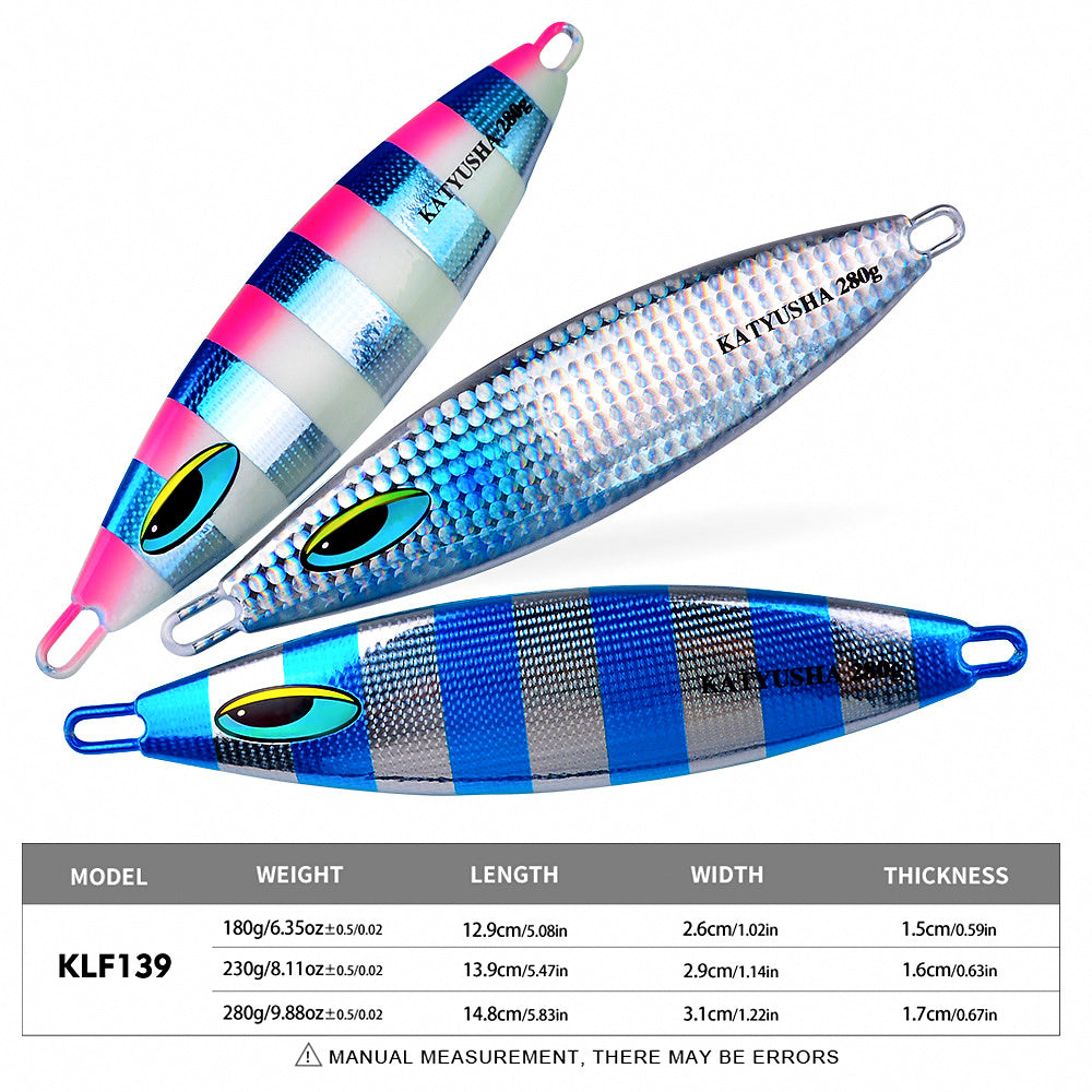 Slow Pitch Jig, 180-280 g (6.3-9.9 oz), Glow Lead Jig – product photo