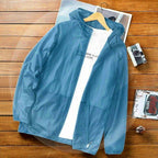 UPF 40+ Hooded Sun Protection Fishing Jacket, Zip Front – product photo