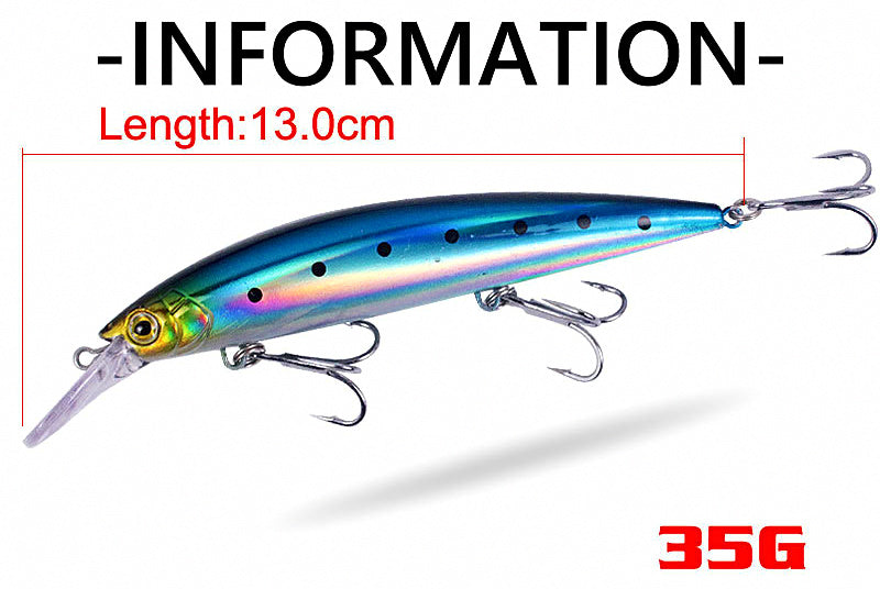 Sinking Minnow Hard Bait, 9–13 cm, 14–35 g (0.5–1.2 oz) – product photo
