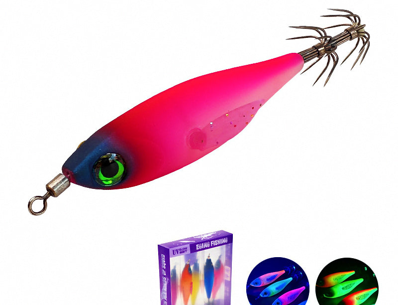 Glow Wood Shrimp Squid Jig with Rattle Bead, 5-Pack – product photo
