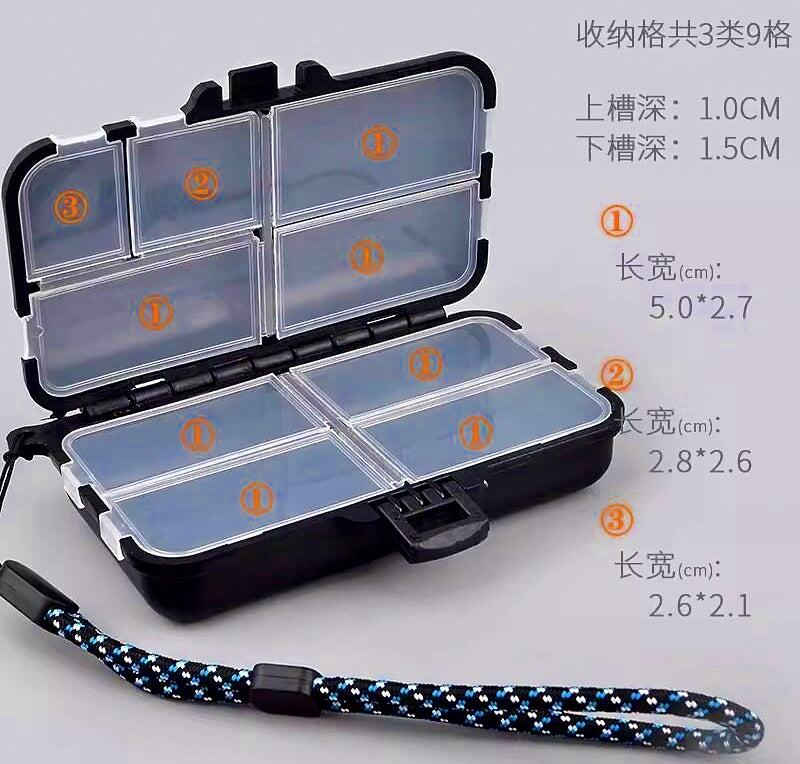 Plastic Lure Tackle Box, 9 or 12 Compartments – product photo