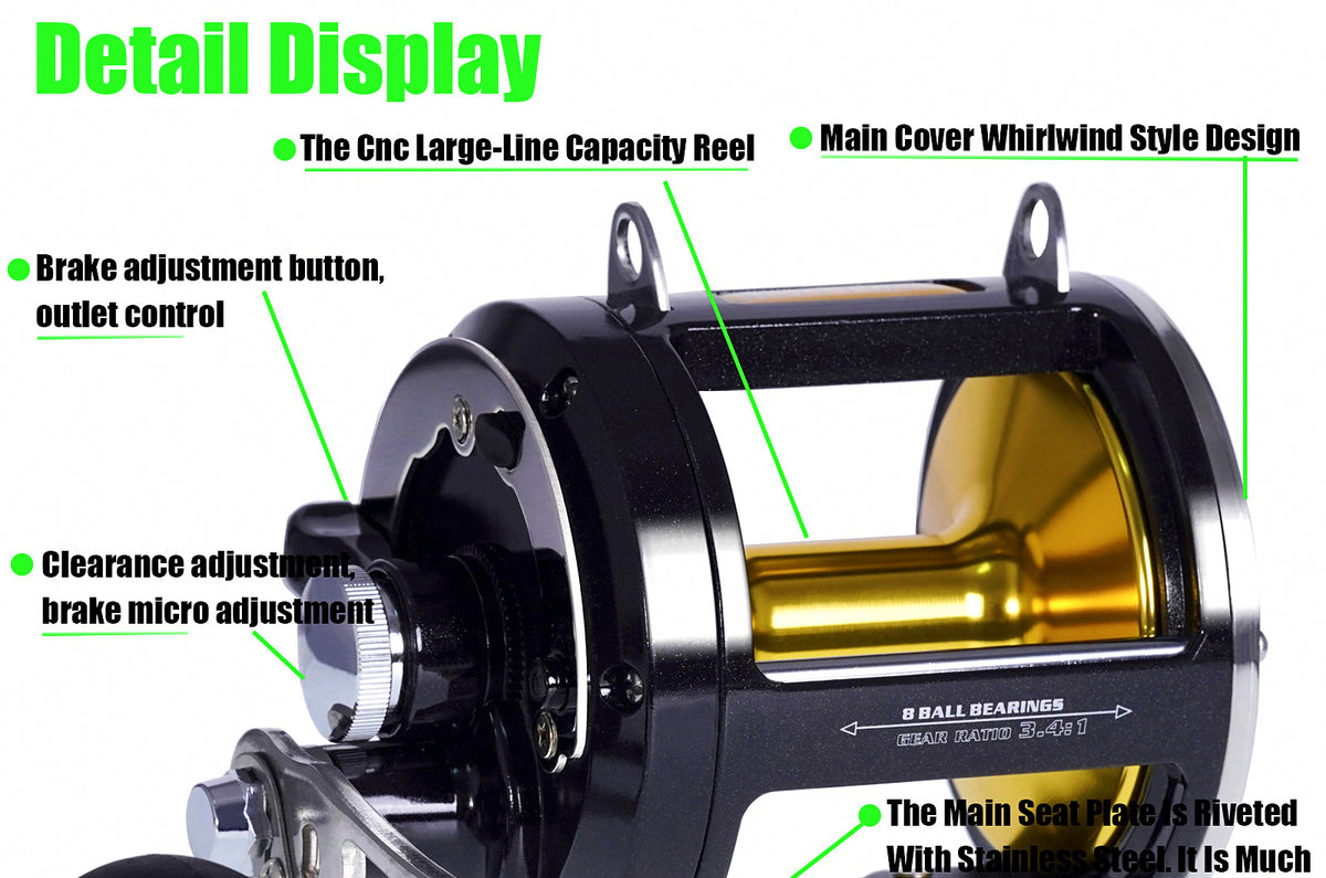 TG12000 Conventional Reel for Saltwater Boat Fishing – product photo