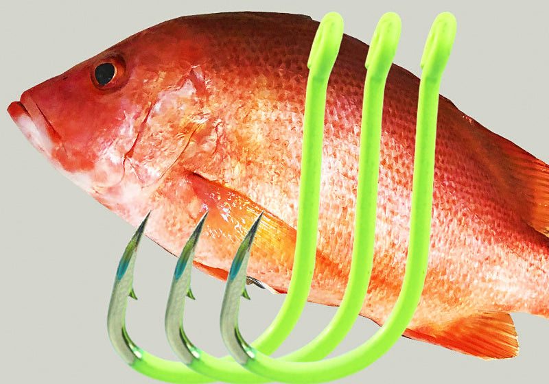 Glow Barbed Saltwater Fishing Hooks, Sizes 5–12 – product photo