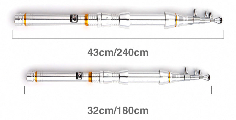 Telescopic Carbon Fishing Rod, 1.3-2.4 m (4.3-7.9 ft) – product photo