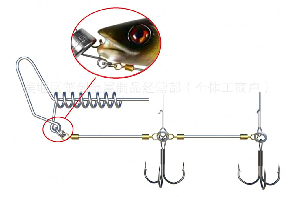 Wire Leader Treble Hook Stinger Rig with Weights, Size 1 – product photo