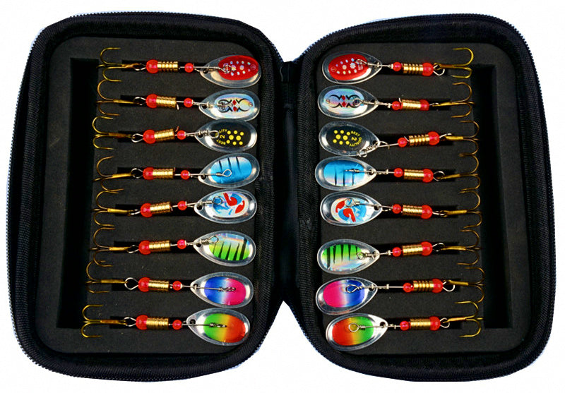 16-Piece Spinner & Spoon Lure Kit with Carry Bag – product photo