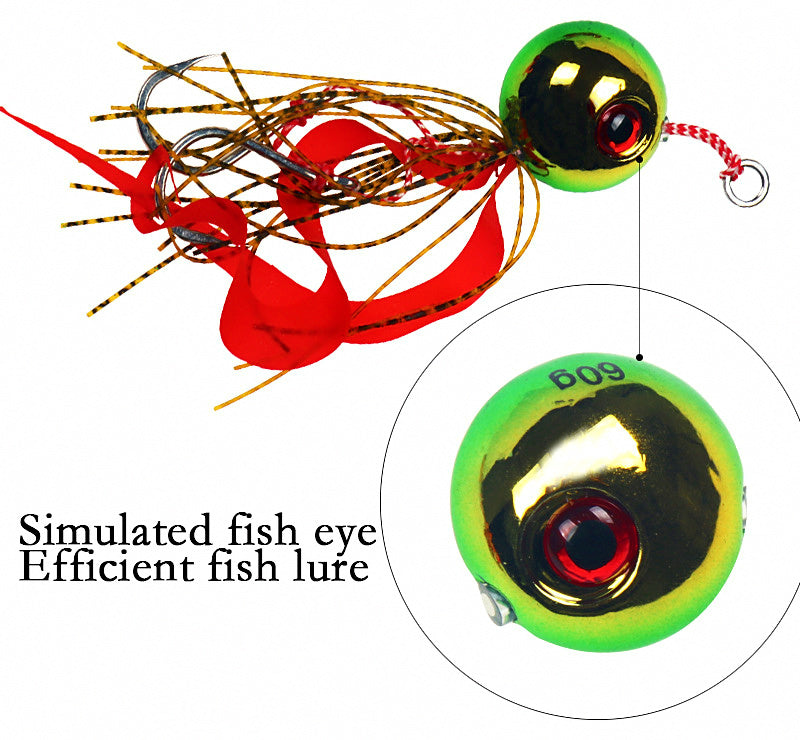 Plated Lead Head Metal Jig with Skirted Hook, 60 g (2.1 oz) – product photo