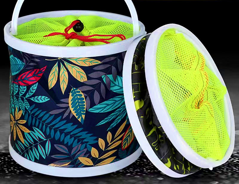 Collapsible Fishing Water Bucket with Rope, Oxford Cloth – product photo