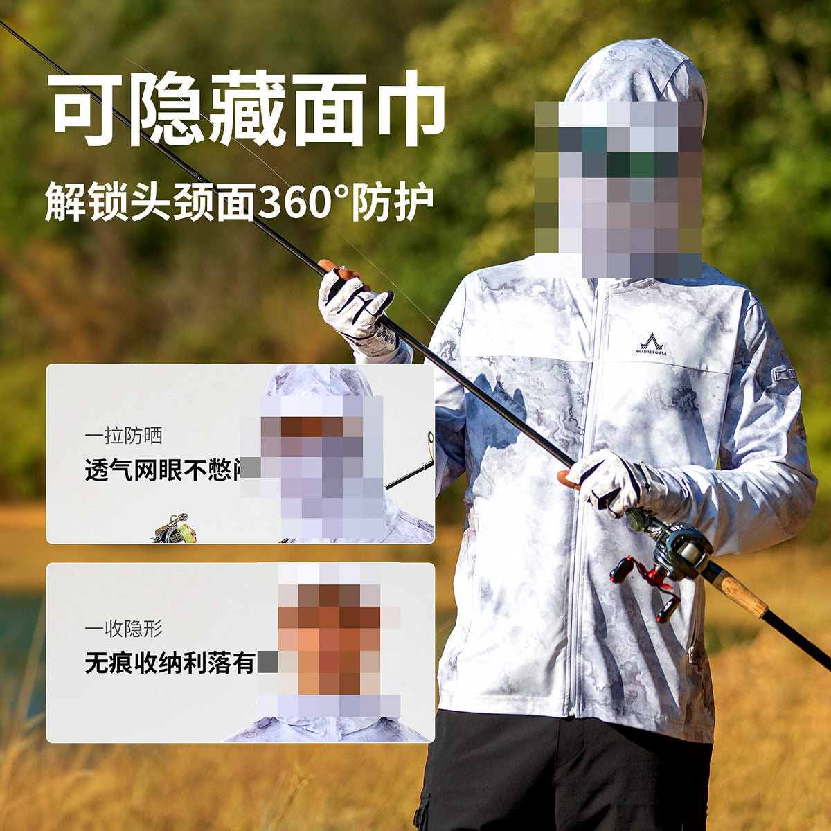 UPF 100+ Long Sleeve Fishing Sun Shirt, Quick-Dry Cooling – product photo