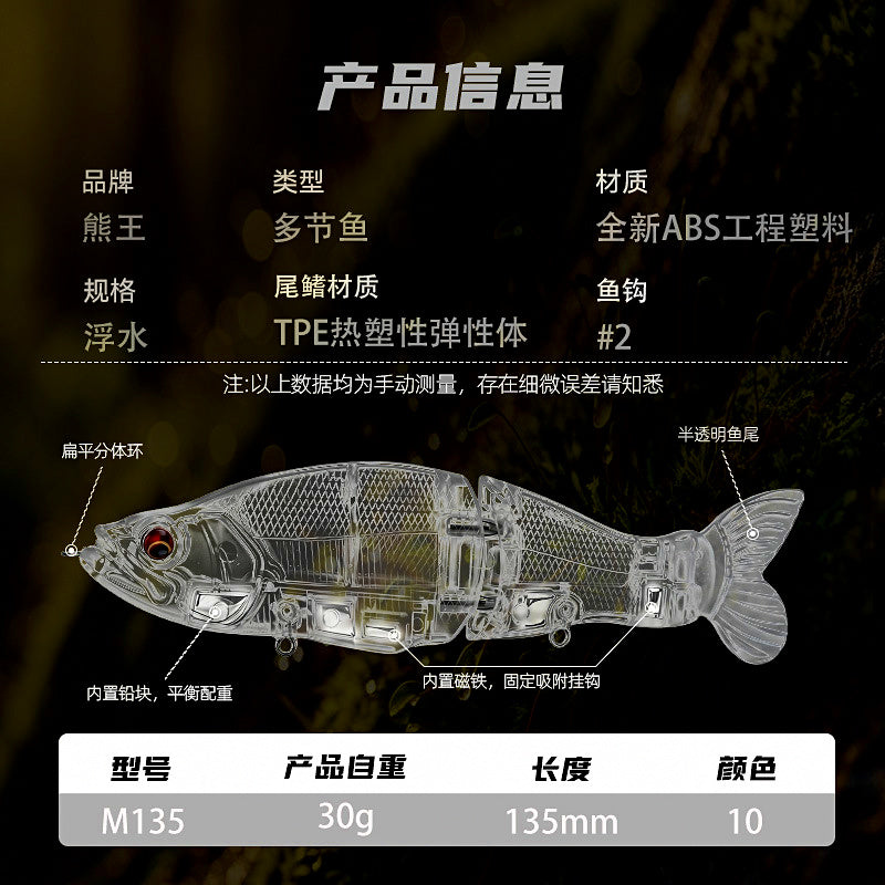 Multi-Jointed Minnow Lure, 135 mm (5.3 in), 30 g (1.06 oz) – product photo