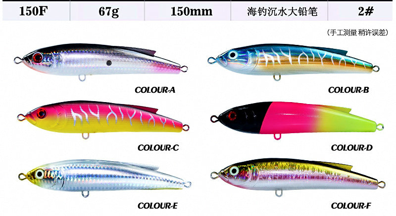 Sinking Pencil Lure, 150 mm (5.9 in) 67 g (2.4 oz) – product photo