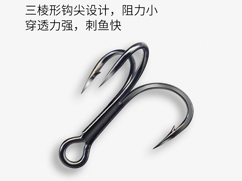 Barbed Treble Hooks, Tin or Black Nickel, 10-Pack, Sizes 2-10 – product photo