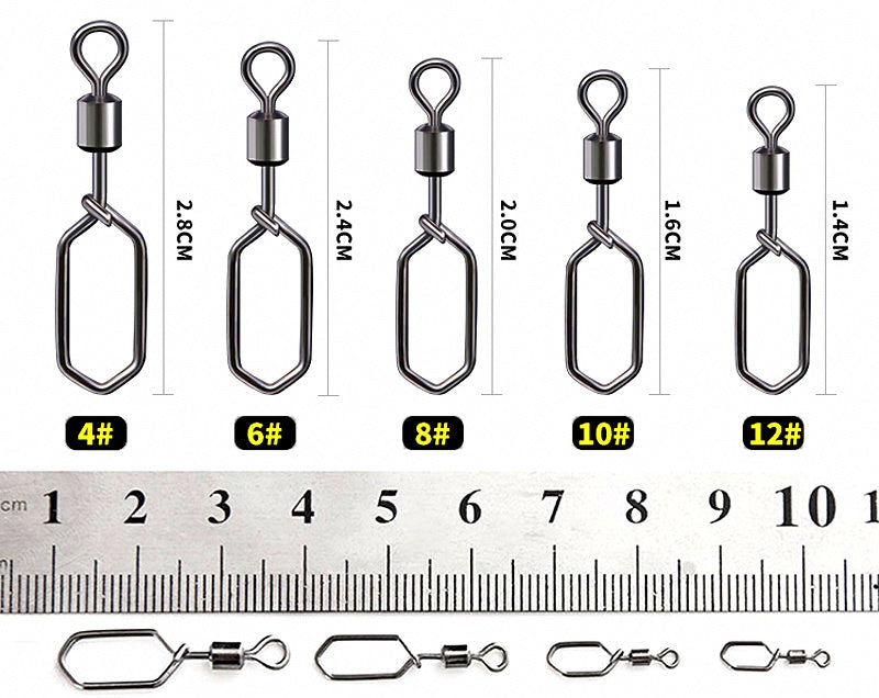 Fishing Snaps, Figure-8 Safety Pin Connectors, 10 Pack – product photo