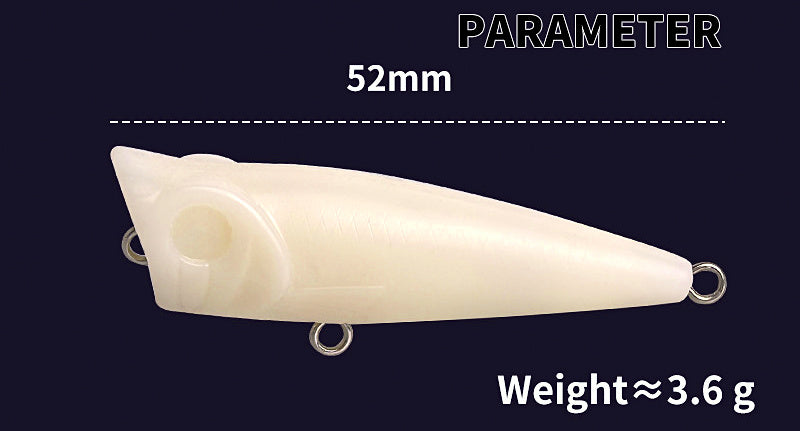Unpainted Popper Blank, Surface Hard Bait for DIY Lure Painting – product photo