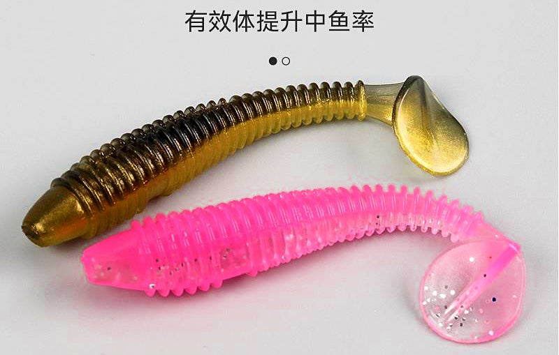 Spiral T-Tail Soft Bait, 35–65 mm (1.4–2.6 in), 20 pcs – product photo