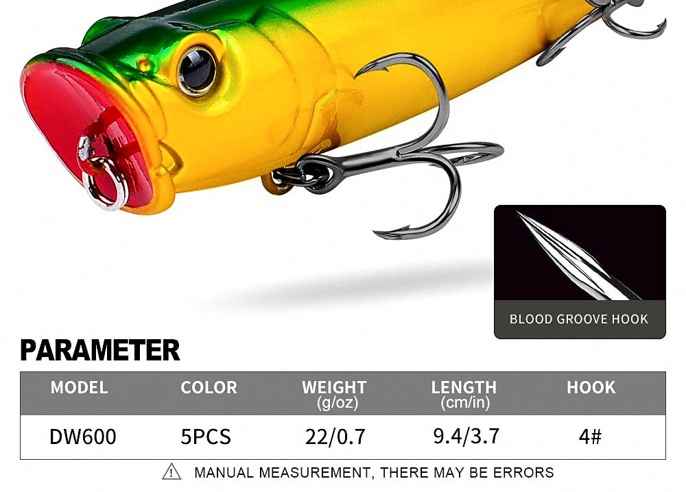 Floating Topwater Popper Lure, 22 g (0.78 oz) – product photo