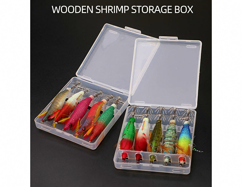 Squid Jig & Wood Shrimp Lure Storage Box, Clear – product photo