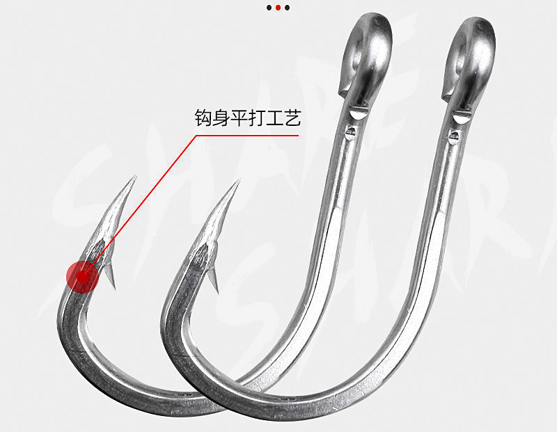 Heavy Duty Stainless Eyed Big Game Hook, Sizes 2/0–12/0 – product photo
