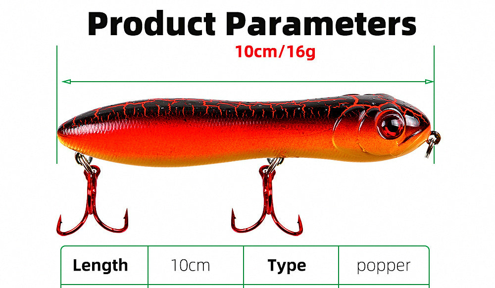 Popper Topwater Lure, 10 cm / 16 g (0.56 oz) – product photo