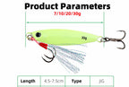 Glow Casting Metal Jig, Double Hook, 7–30 g (0.25–1.06 oz) – product photo