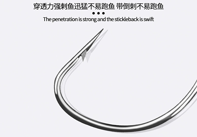 Wide Gap Offset Worm Hooks, High Carbon Steel, Size 8–3/0 – product photo
